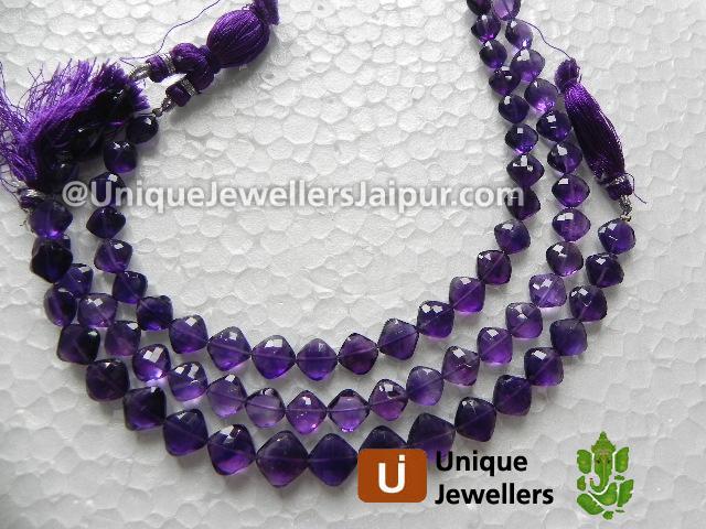 Amethyst Faceted Kite Beads
